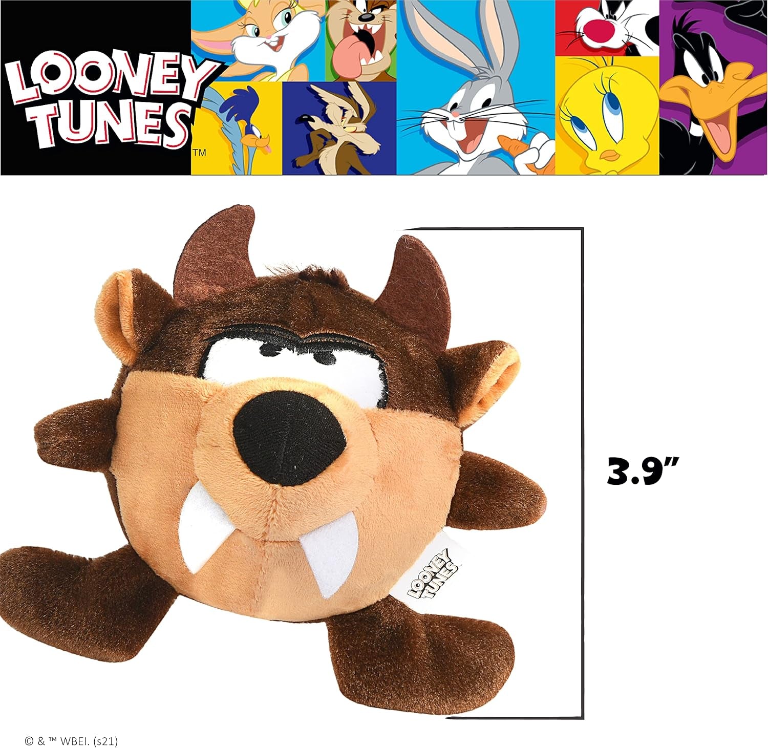 for Pets Brown Tasmanian Devil Taz Ball Body Plush Dog Toy for All Dogs | Squeak Toy for Dogs | Cartoon Character Soft Plush Stuffed Dog Toy 3.9 Inch